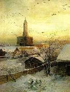 Alexei Savrasov Sukharev Tower France oil painting artist